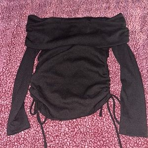 Y2K off the shoulders black long sleeve